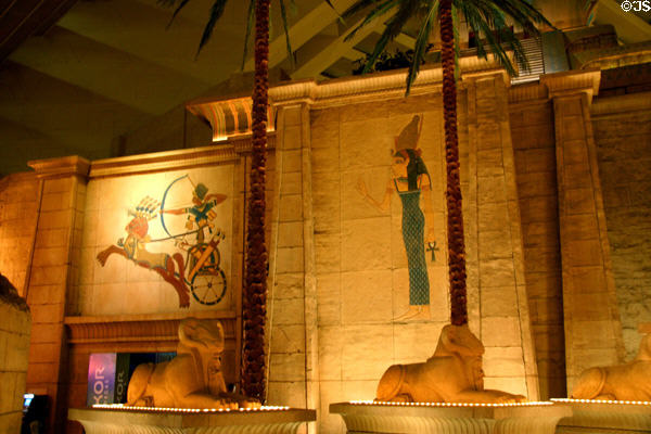 Ancient Egyptian-style artwork replicas in at Luxor Las Vegas Hotel. Las Vegas, NV.