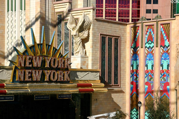 Art Deco details of New York, New York Hotel. Las Vegas, NV.
