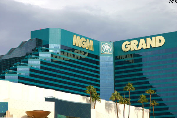 Emerald green color of MGM Grand Resort derives from MGM's hit Wizard of Oz. Las Vegas, NV.