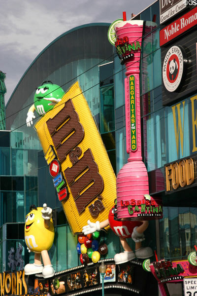 M&M characters on attraction on the Strip. Las Vegas, NV.
