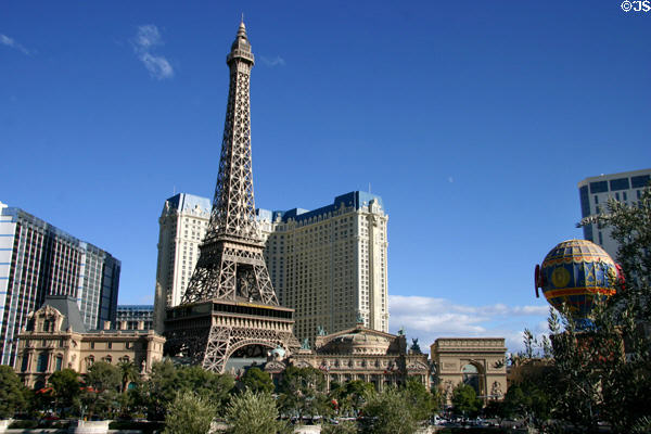 Paris Las Vegas Hotel & Casino complex replicates several famous structures of Paris, France. Las Vegas, NV.