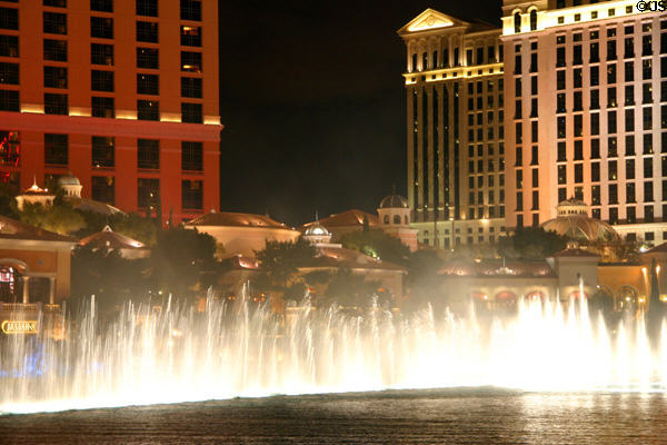 Bellagio fountain at night. Las Vegas, NV.
