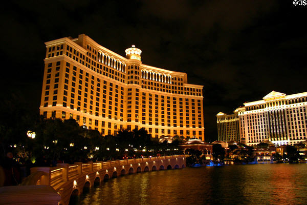 Bellagio & Caesar's Palace at night. Las Vegas, NV.