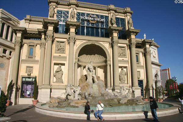 Fountain modeled on Rome's Trevi sculptures at The Forum Shops at Caesars Palace. Las Vegas, NV.