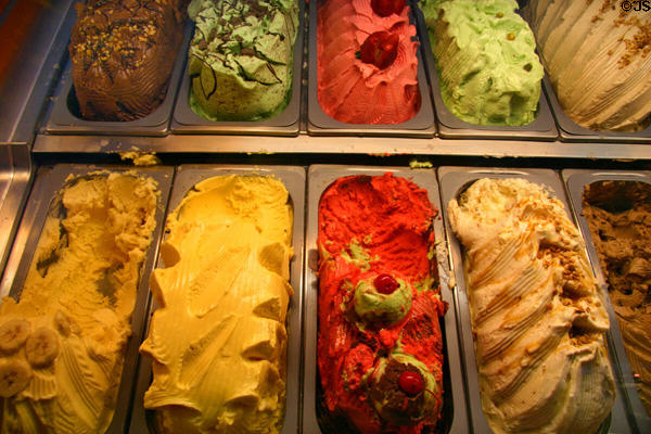 Italian ice creams in shopping arcade at The Venetian Hotel. Las Vegas, NV.