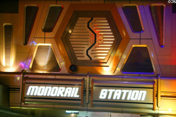 Las Vegas monorail entrance beside Star Trek The Experience at Las Vegas Hilton. Las Vegas, NV.