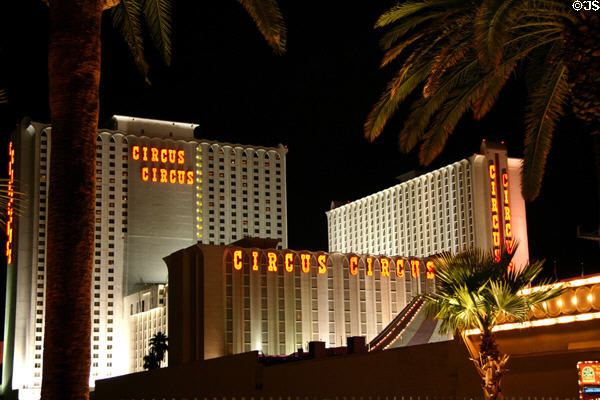 Circus Circus (2880 Las Vegas Blvd. South) a series of hotels built around a circus theme. Las Vegas, NV.