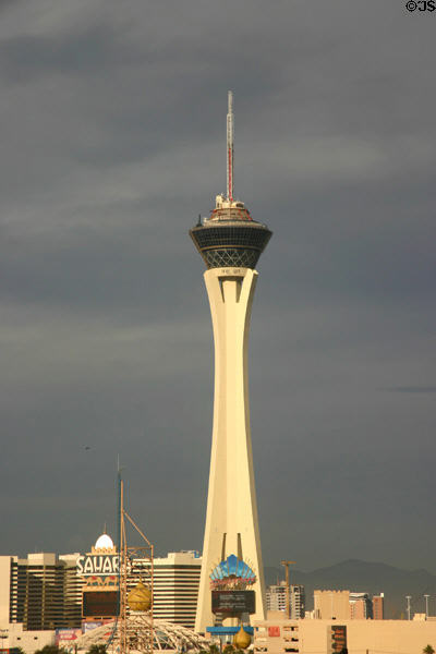 Stratosphere Tower (1996) (350 m 1,149 ft) (2000 Las Vegas Blvd. South). Las Vegas, NV. Architect: Paul Steelman Design Group.