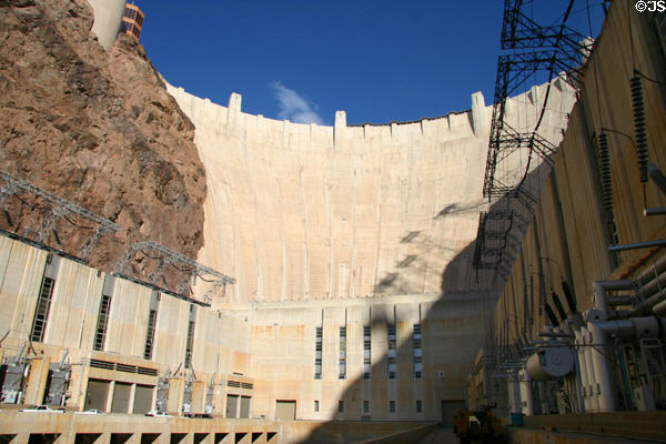 Hoover Dam seen from power house below. Las Vegas, NV.