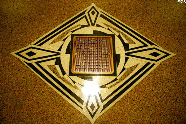 Terrazzo floor pattern after Native American motifs by Allen True at Hoover Dam. Las Vegas, NV.