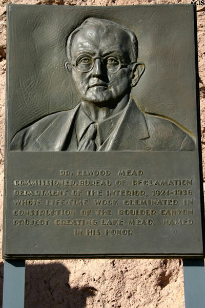 Memorial plaque to Dr. Elwood Mead whose work resulted in the construction of Hoover Dam. Las Vegas, NV.