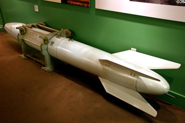 B61 Multipurpose Thermonuclear Tactical Bomb casing at Atomic Testing Museum. Las Vegas, NV.