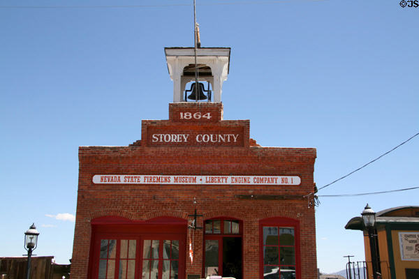 Bell tower of Storey County Liberty Engine Co. No. 1 (1864) (125 S. C St.). Virginia City, NV.