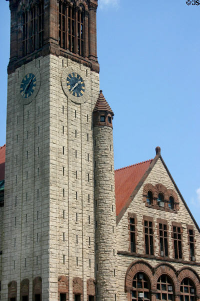 Towers & arches of Albany City Hall. Albany, NY.