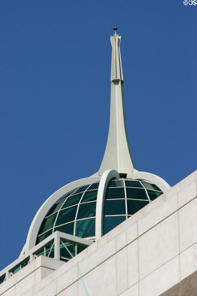 Glass-domed spired atop New York State Department of Environmental Conservation. Albany, NY.