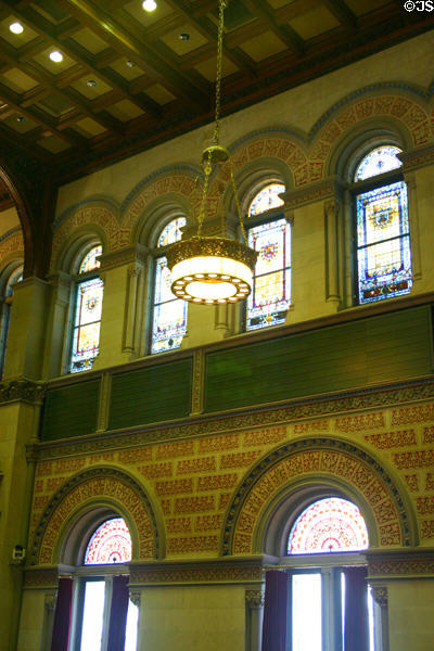 Windows of Assembly chamber in New York State Capitol. Albany, NY.