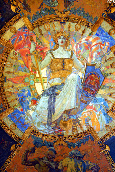 Goddess of war on war room ceiling of New York State Capitol. Albany, NY.