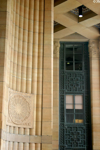 Art Deco details of Buffalo City Hall. Buffalo, NY.