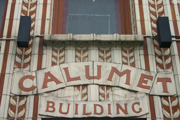 Calumet Building tile sign. Buffalo, NY.