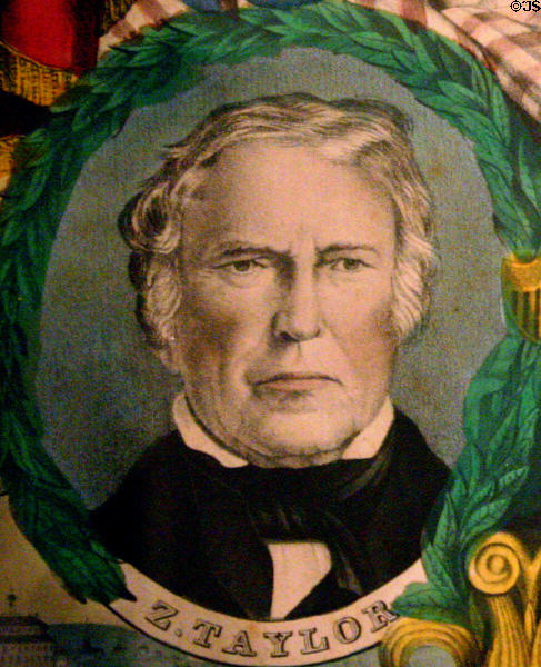 Portrait on Zachary Taylor on Whig party poster. East Aurora, NY.