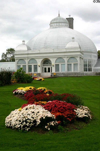 Glass domed conservatory (1899) of Buffalo & Erie County Botanical Gardens. Buffalo, NY. Architect: Lord & Burnham.