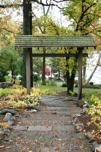 Japanese garden beside Buffalo History Museum (BECHS). Buffalo, NY.