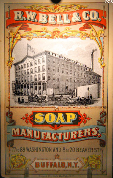 Poster for R.W. Bell & Co. Soap Manufacturers poster at Buffalo History Museum (BECHS). Buffalo, NY.