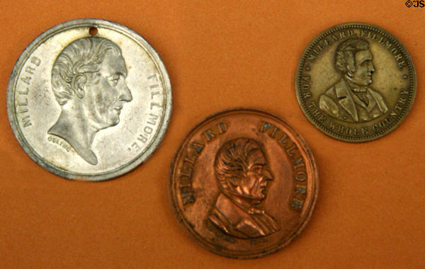 Millard Fillmore campaign medals (1856) at Buffalo History Museum (BECHS). Buffalo, NY.