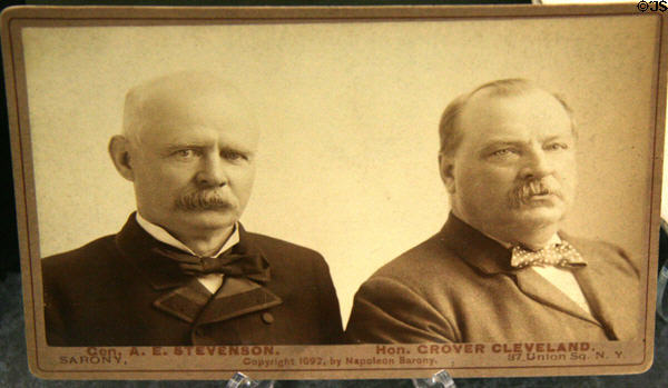 Photograph of Grover Cleveland & Adlai E. Stevenson (1892) by Napoleon Sarony at Buffalo History Museum (BECHS). Buffalo, NY.