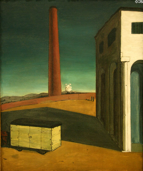 Anguish of Departure (1913-4) painting by Giorgio de Chirico at Albright-Knox Art Gallery. Buffalo, NY.