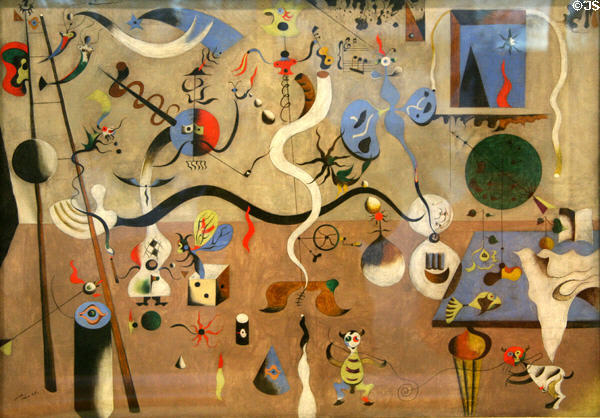 Carnival of Harlequin (1924-5) painting by Joan Miró at Albright-Knox Art Gallery. Buffalo, NY.
