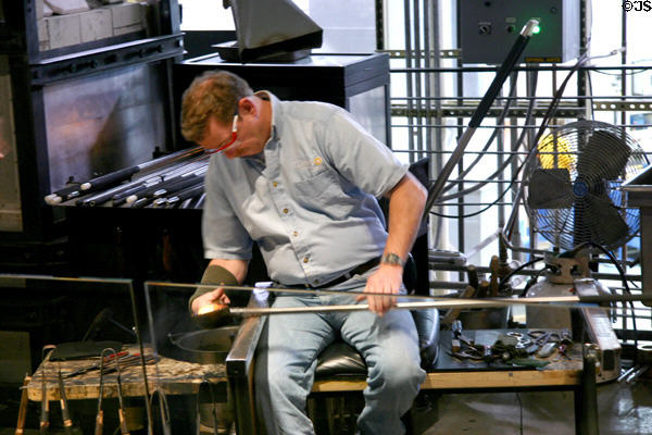 Glassblowing demonstration at Corning Museum of Glass. Corning, NY.