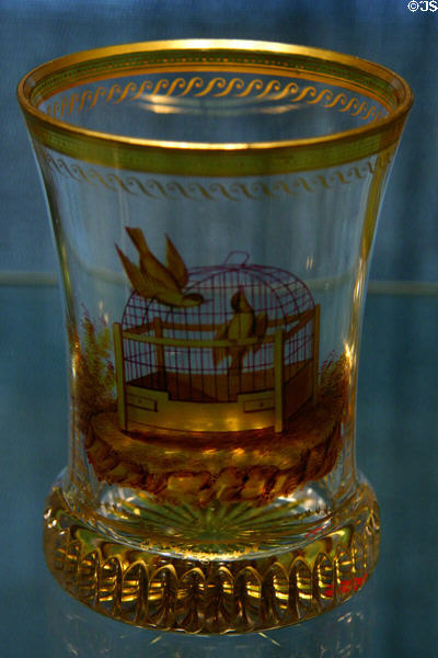 Austrian glass footed beaker (1820) probably by Anton Kothgasser at Corning Museum of Glass. Corning, NY.