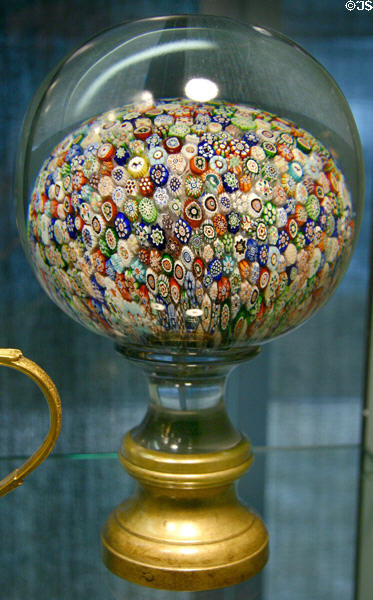 French newel post with Millefiori (1848) by Baccarat at Corning Museum of Glass. Corning, NY.