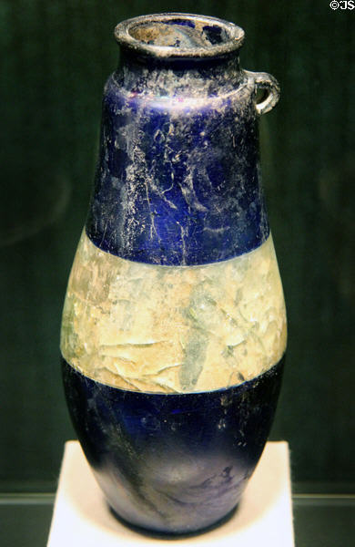 Hellenistic luxury glass perfume bottle (1stC BCE) at Corning Museum of Glass. Corning, NY.