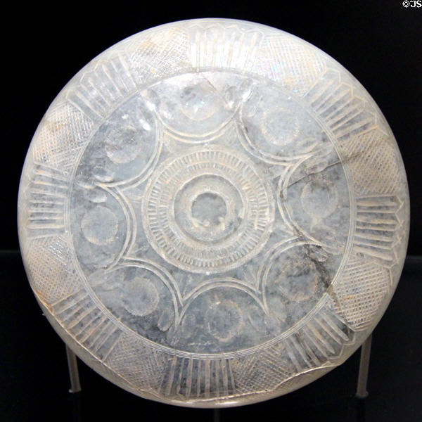 Roman cut glass dish (3rd C) at Corning Museum of Glass. Corning, NY.