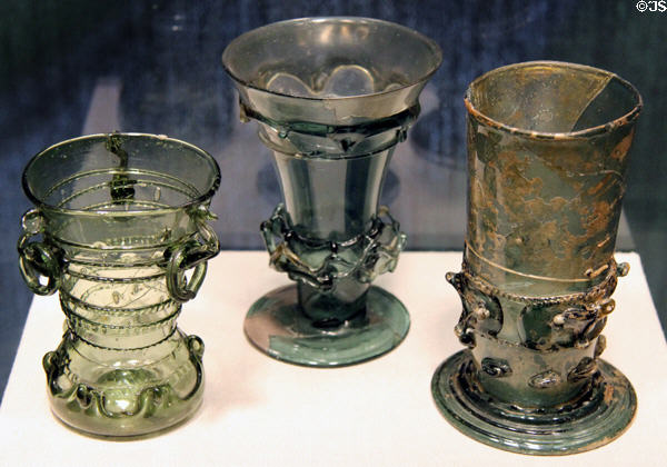 German footed beakers (16thC) at Corning Museum of Glass. Corning, NY.