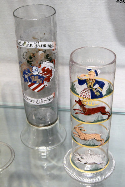 Austrian Stangenglas (1599) & German Passglas (1719) at Corning Museum of Glass. Corning, NY.