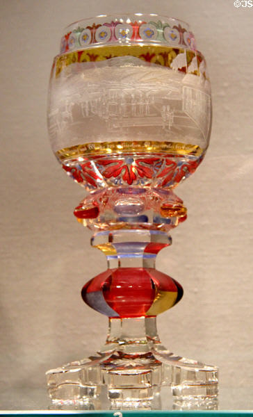 Engraved Bohemian glass Kulm Goblet (c1835) by Friedrich Egermann of Haida at Corning Museum of Glass. Corning, NY.