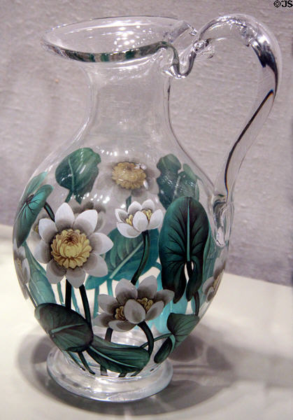 English lily glass jug (c1850) by Richard Redgrave for W.H., B.&J. Richardson of Wordsley, Stourbridge at Corning Museum of Glass. Corning, NY.