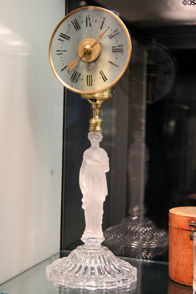 French glass night lamp & clock (1870-80) by Co. des Cristalleries de Saint-Louis at Corning Museum of Glass. Corning, NY.