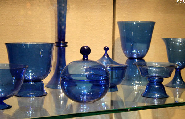 Viennese glass tableware set (1916) by Josef Hoffmann of Wiener Werkstätte at Corning Museum of Glass. Corning, NY.
