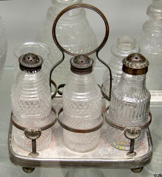 Early American caster set (1815-35) at Corning Museum of Glass. Corning, NY.