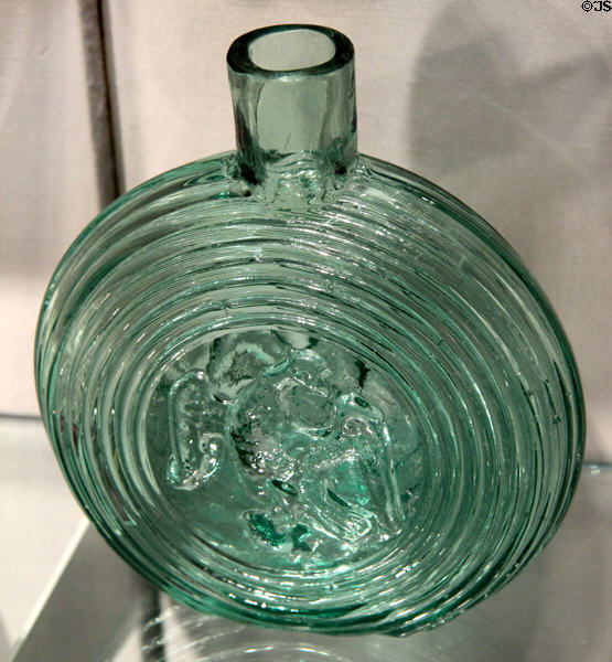 American glass canteen-shaped flask with eagle (1820s) at Corning Museum of Glass. Corning, NY.