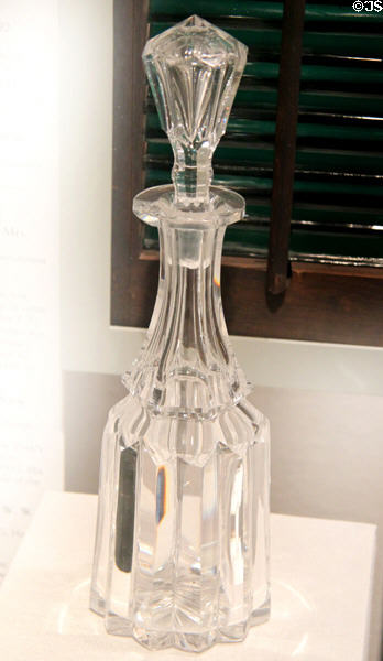 Decanter with cut flutes (c1850-5) by Brooklyn Flint Glass Works of Brooklyn, NY at Corning Museum of Glass. Corning, NY.
