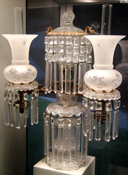 Argand lamp (c1825-30) by William Brooks of London & sold by Bemis & Vose of Boston at Corning Museum of Glass. Corning, NY.