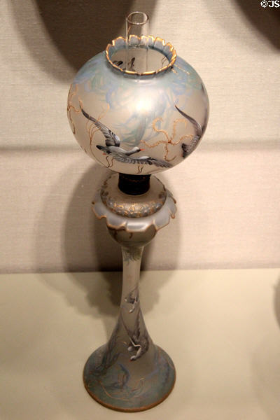 Royal Flemish lamp (1888-95) by Mount Washington Glass Co. of New Bedford, MA at Corning Museum of Glass. Corning, NY.