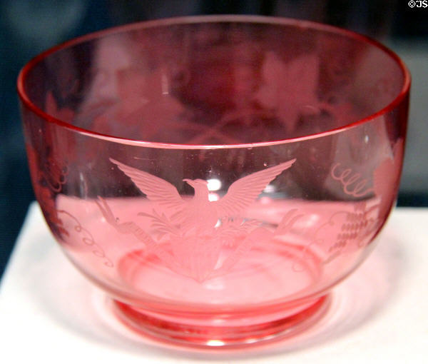 Finger bowl (1850) made in New York, NY & ordered for White House by President Millard Fillmore at Corning Museum of Glass. Corning, NY.