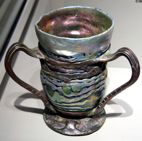 Glass Lava vase with bronze mount (1904-6) by Louis Comfort Tiffany at Corning Museum of Glass. Corning, NY.
