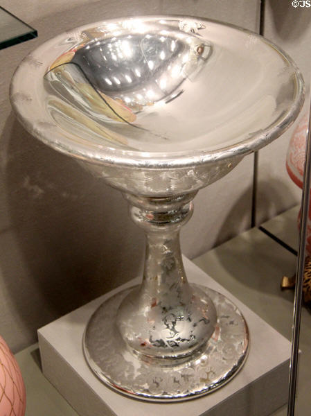 Silvered glass compote (1853-75) by New England Glass or Boston Silver Glass Co. at Corning Museum of Glass. Corning, NY.